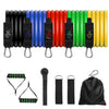 Fitness Resistance Bands Set Yoga 5 Tube Workout Bands Home Exercise Bands with Door Anchor Handles Ankle Straps Gym Equipment ATHLEXES