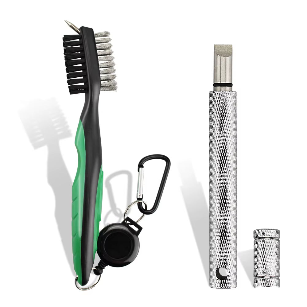 2Pcs/Set Golf Club Brush Golf Club Sharpener Grooving Tool Golf Putter Wedge Ball Groove Cleaner Kit Cleaning Tool Accessories ATHLEXES