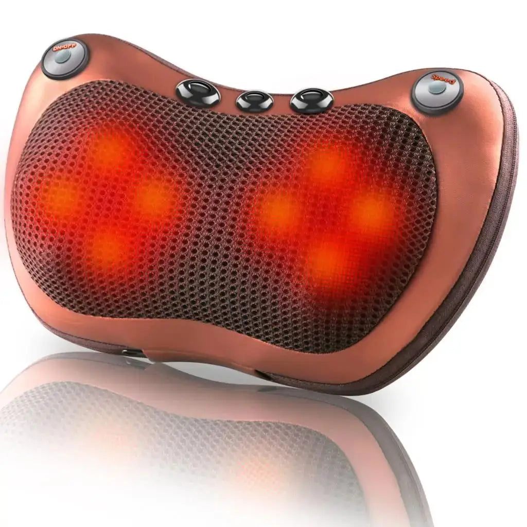 Relaxation Massage Pillow Vibrator Electric Neck Shoulder Back Heating Kneading Infrared Therapy Head Massage Pillow ATHLEXES