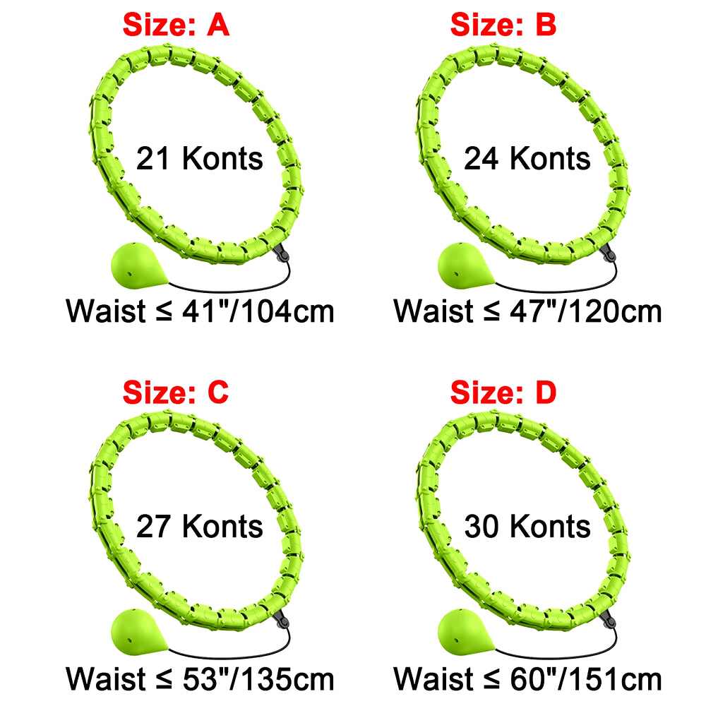 Weighted Adjustable Smart Hula Circle Sport Hoops Weight Loss Exercise Detachable Knots ATHLEXES
