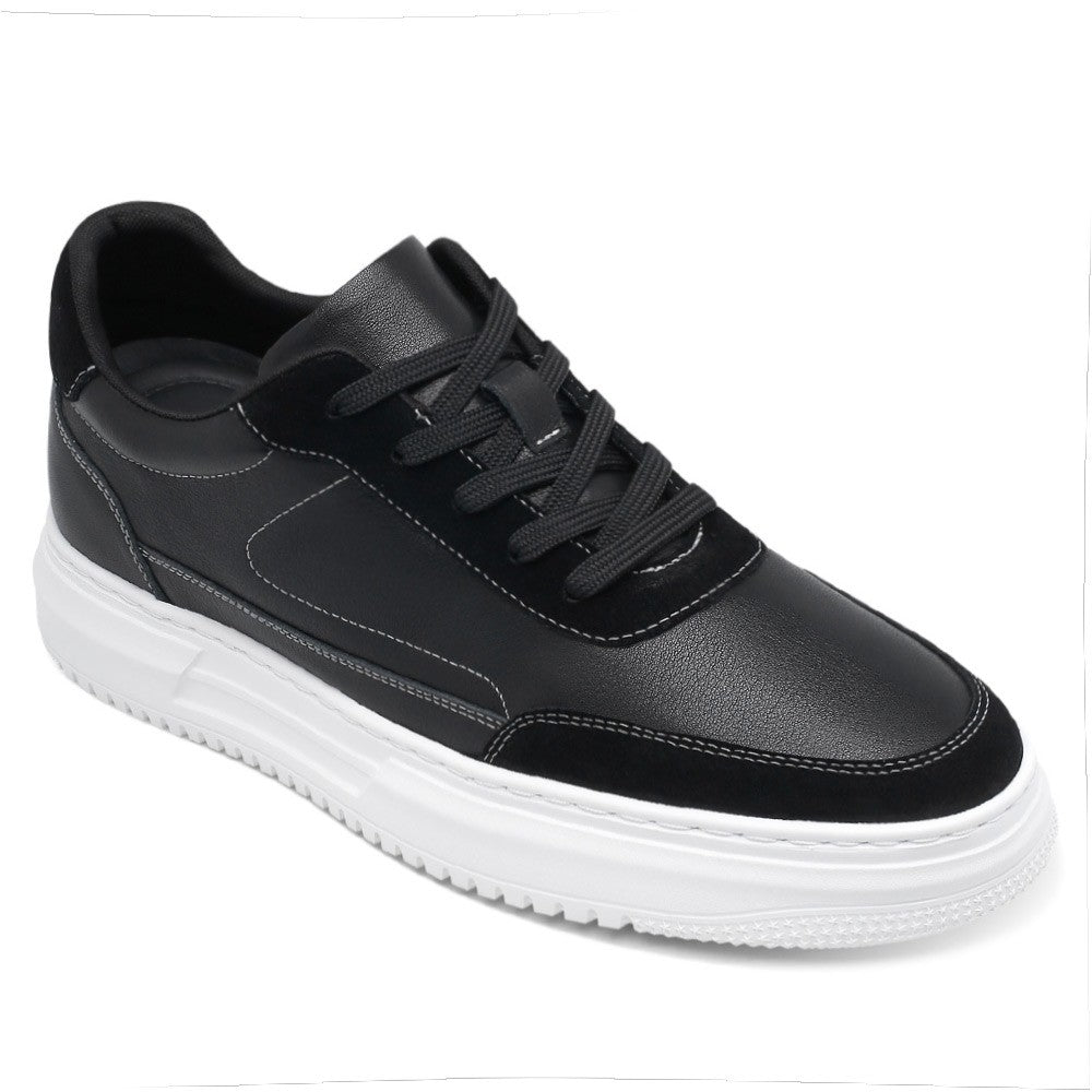 CMR Chamaripa 6CM Black Leather Elevator Sneakers ATHLEXES
