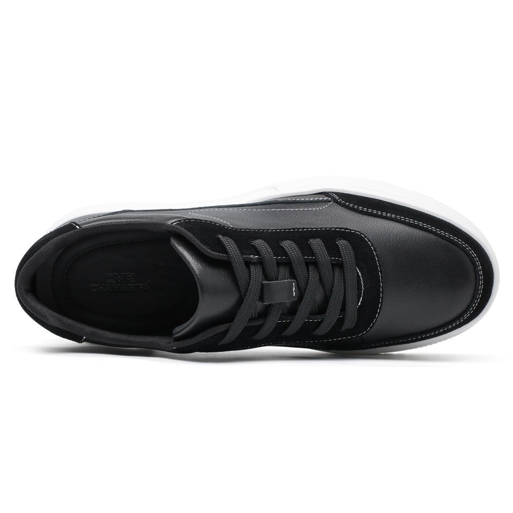 CMR Chamaripa 6CM Black Leather Elevator Sneakers ATHLEXES