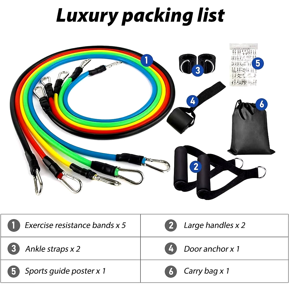 Resistance Bands Set Bodybuilding Home Gym Equipment Professional Weight Training Fitness Elastic Rubber Bands Workout Expander ATHLEXES
