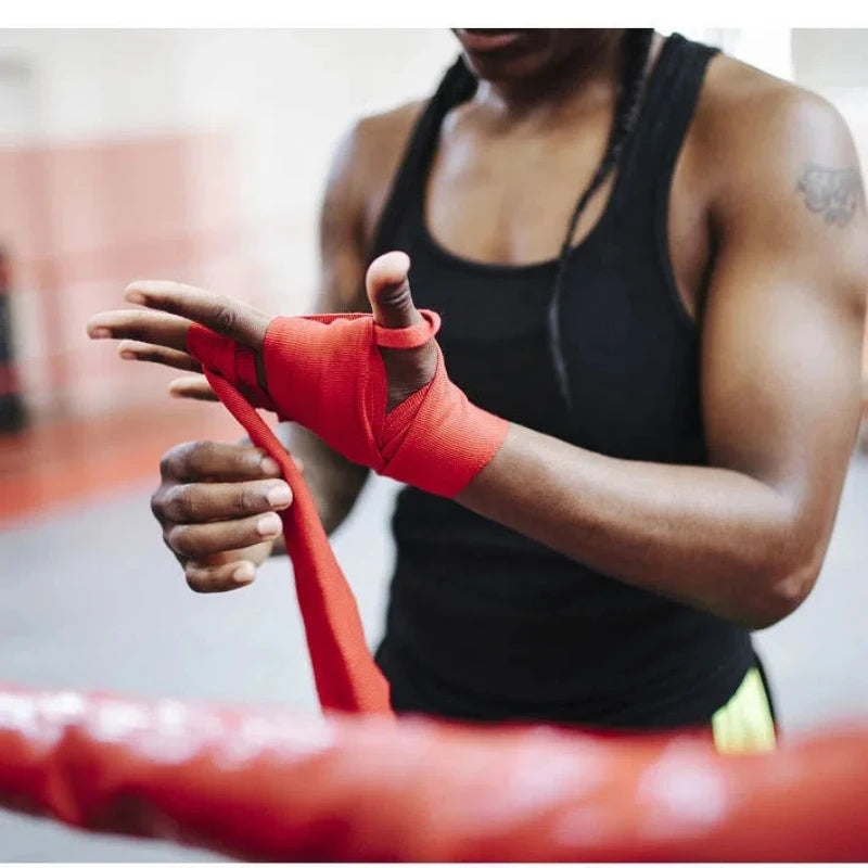 2 Rolls 2.5M Cotton Boxing Bandage Sports Strap Sanda Gauntlets MMA Hand Gloves Wraps Belt Wraps Bandage for Competition ATHLEXES