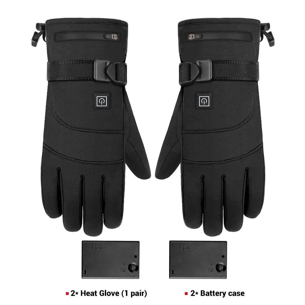 Electric Heating Gloves Waterproof Skiing Gloves Winter Motorcycle Riding Outdoor Gloves 3 Levels Heated Gloves ATHLEXES