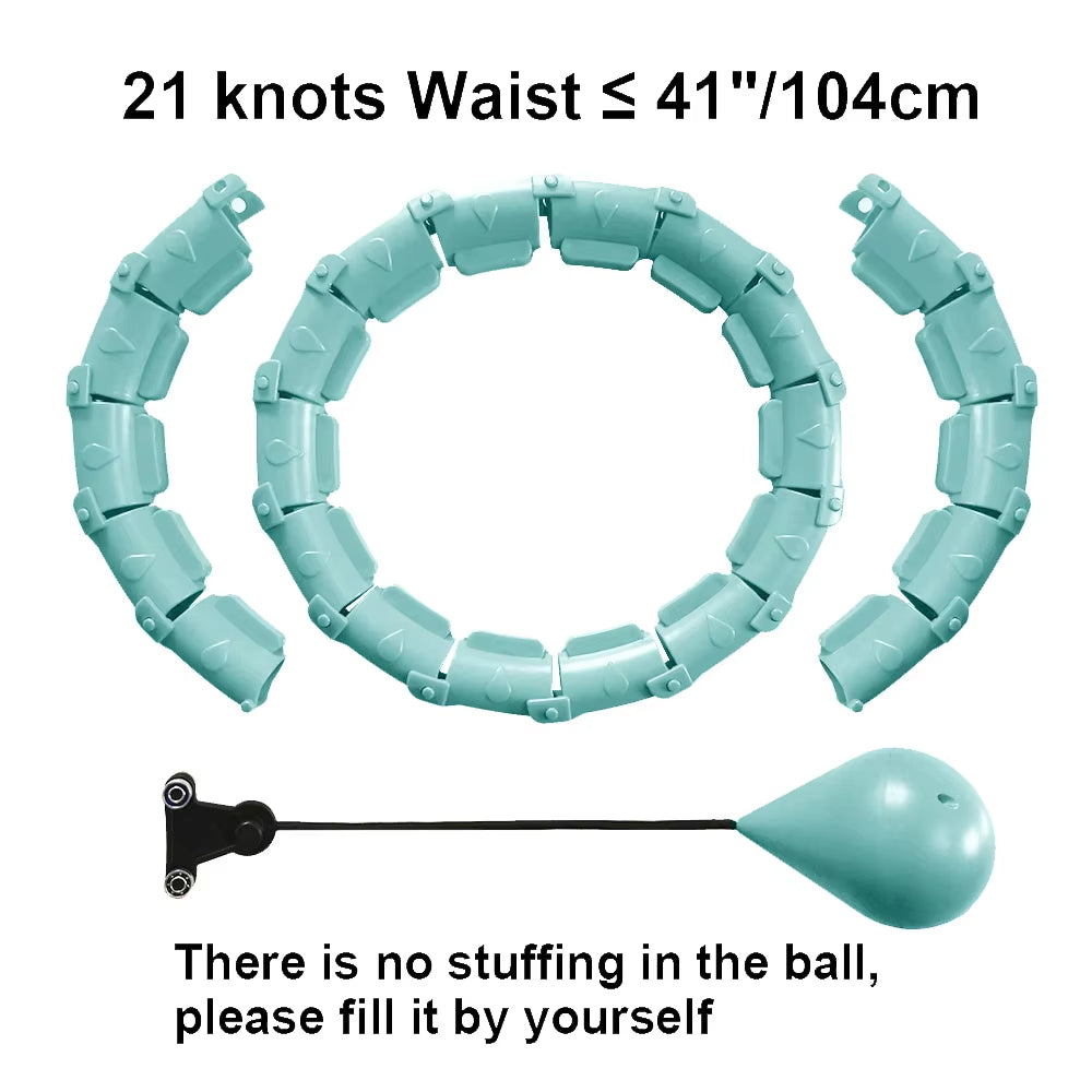 Weighted Adjustable Smart Hula Circle Sport Hoops Weight Loss Exercise Detachable Knots ATHLEXES