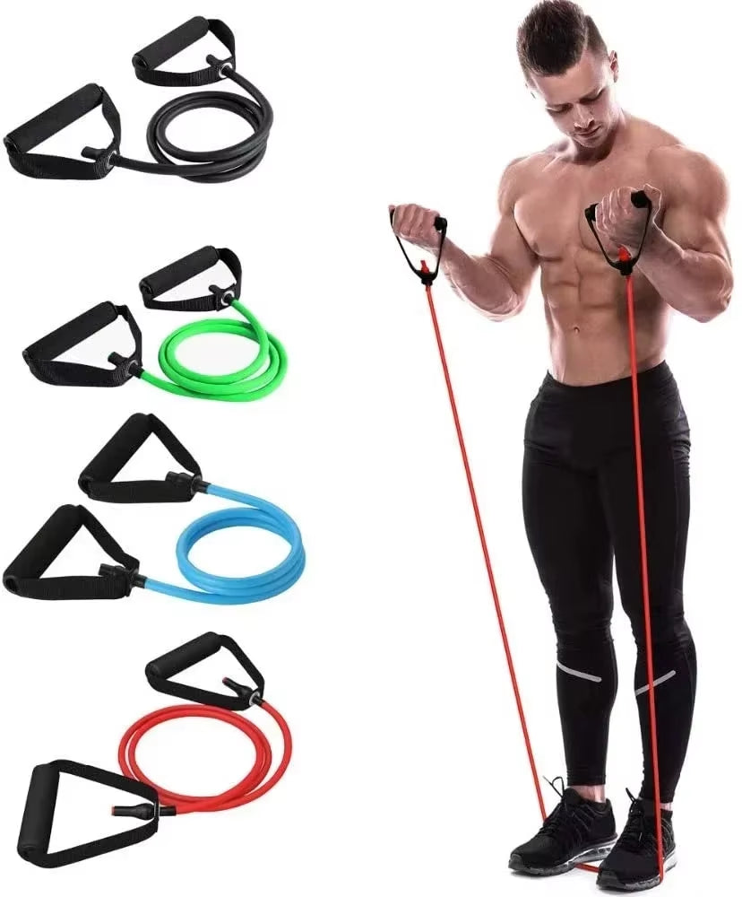 Hot 3 Levels Resistance Yoga Pull Rope Bands Handles Elastic Sports Bodybuild Home Gym Workouts Muscle Training Rubber Tube Band ATHLEXES
