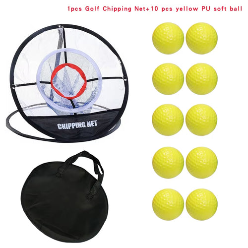 Golf Swing Trainer Chipping Net Golf Training Aids Indoor Outdoor Foldable Chipping Pitching Cages Hitting Mat ATHLEXES