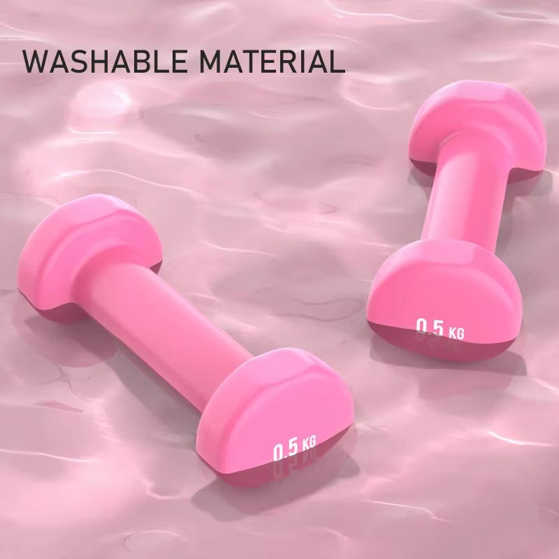 Vinyl Coated Dumbbell 0.5Kg Hand Weights Non-Slip and Anti-Roll Hex Dumbbells in Pair for Workouts Strength Training Free Weight ATHLEXES