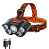 5 LED Flashlight Rechargeable with Built in Battery Strong Light Camping Adventure Fishing Head Light Headlamp ATHLEXES