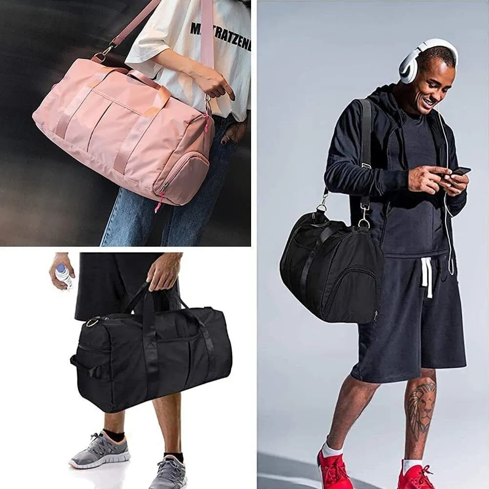 Travel Workout Fitness Sports Gym Bag Luggage with Wet Pocket Shoes Compartment Travel Yoga Sports Gym Duffel Bag for Men Women ATHLEXES
