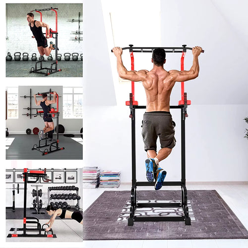 Power Tower Pull up Bar Strength Bodybuilding Standing 200Kg Workout Equipments Ultra-Functional Dip Station Home Fitness ATHLEXES