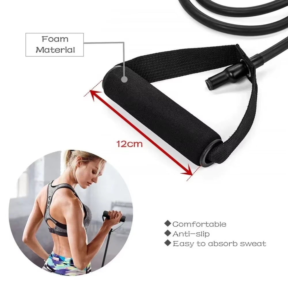 Hot 3 Levels Resistance Yoga Pull Rope Bands Handles Elastic Sports Bodybuild Home Gym Workouts Muscle Training Rubber Tube Band ATHLEXES