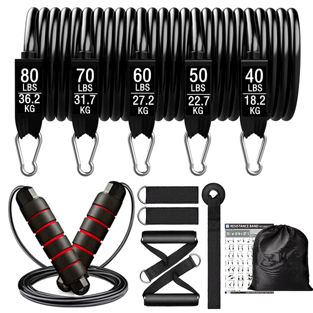 360Lbs Fitness Exercises Resistance Bands Set Elastic Tubes Pull Rope Yoga Band Training Workout Equipment for Home Gym Weight ATHLEXES