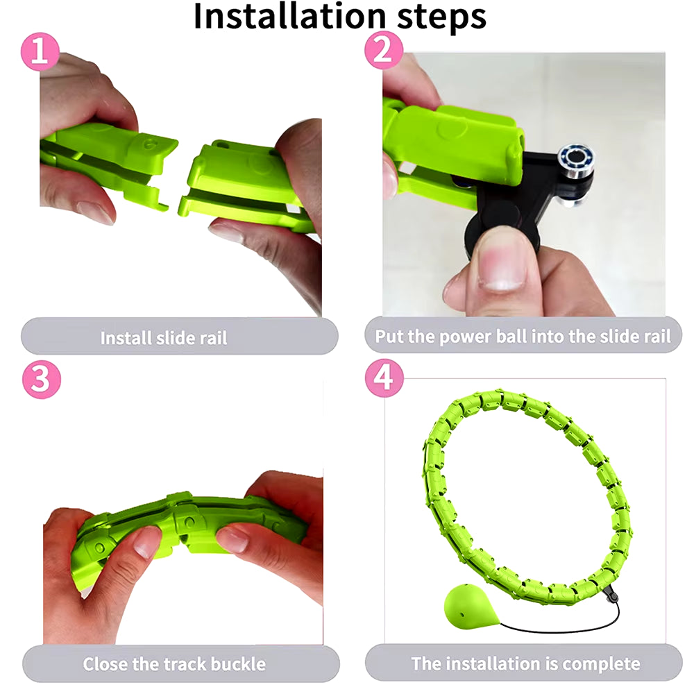 Weighted Adjustable Smart Hula Circle Sport Hoops Weight Loss Exercise Detachable Knots ATHLEXES