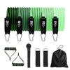Fitness Resistance Bands Set Yoga 5 Tube Workout Bands Home Exercise Bands with Door Anchor Handles Ankle Straps Gym Equipment ATHLEXES