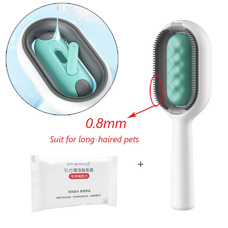 Double Sided Hair Removal Brushes for Cat Dog Pet Grooming Comb with Wipes Kitten Brush Gato Accesorios Artículos Para Mascotas ATHLEXES