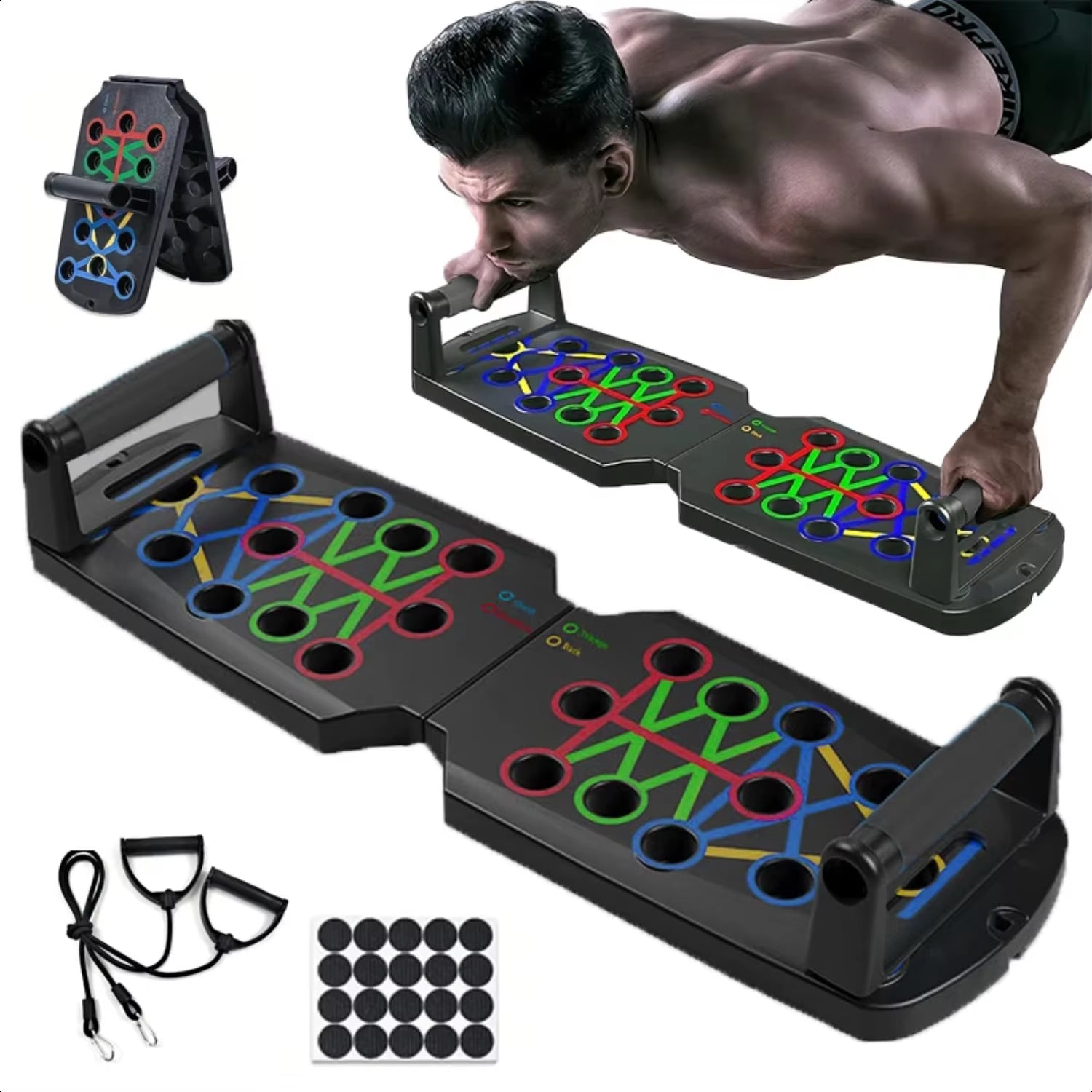 Heavy Duty Portable Home Gym Set - Adjustable Dumbbells, Folding Pushup Bar, Exercise Bands, Workout Mat - Ideal for Intense Ful ATHLEXES