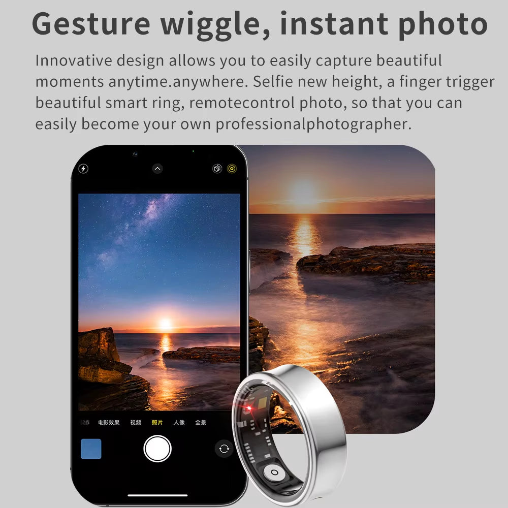 For Samsung Galaxy Smart Ring Men Blood Oxygen Sleep Monitoring GPS Motion Track IP68&5ATM Waterproof Smartring for Android IOS ATHLEXES
