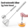 Semi Automatic Mixer Whisk Egg Beater Stainless Steel Manual Hand Mixer Self-Turning Cream Utensils Kitchen Mixer Egg Tools ATHLEXES