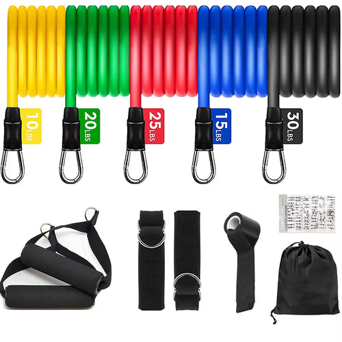 Resistance Bands Set Bodybuilding Home Gym Equipment Professional Weight Training Fitness Elastic Rubber Bands Workout Expander ATHLEXES