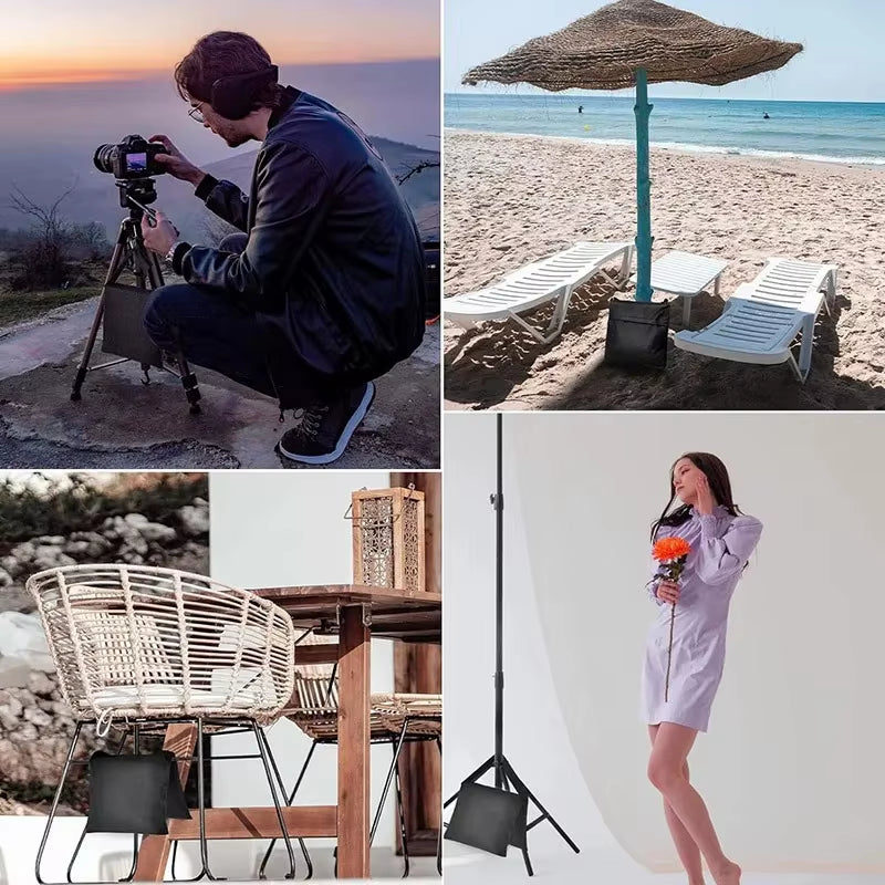 4Pcs/2Pcs/1Pc Black Sand Bag Weight Bags for Photography Studio Video Studio Stand Sandbag for Light Stands Boom Arms Tripods ATHLEXES