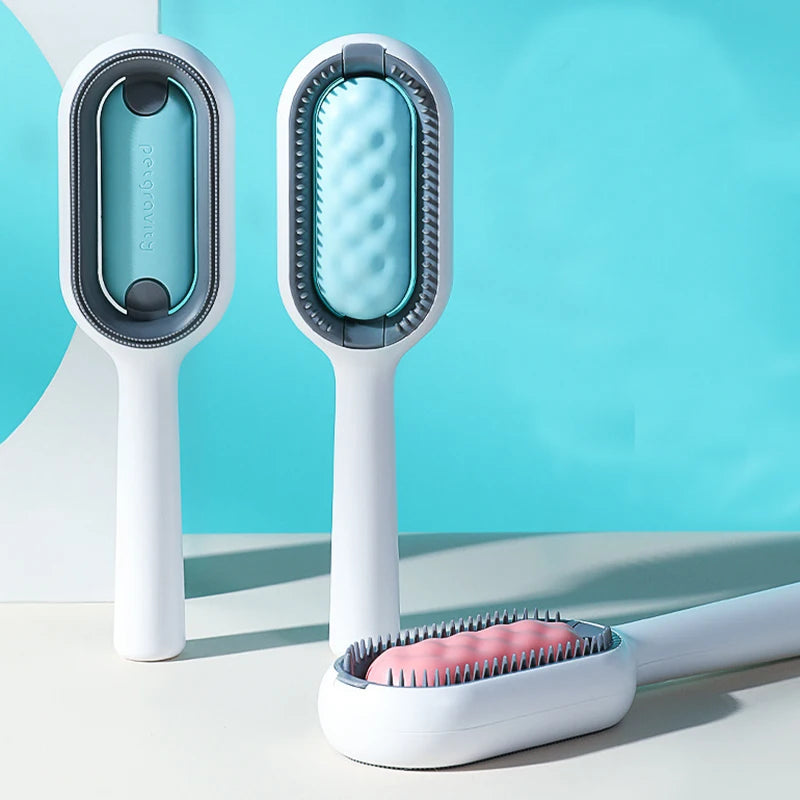 Double Sided Hair Removal Brushes for Cat Dog Pet Grooming Comb with Wipes Kitten Brush Gato Accesorios Artículos Para Mascotas ATHLEXES