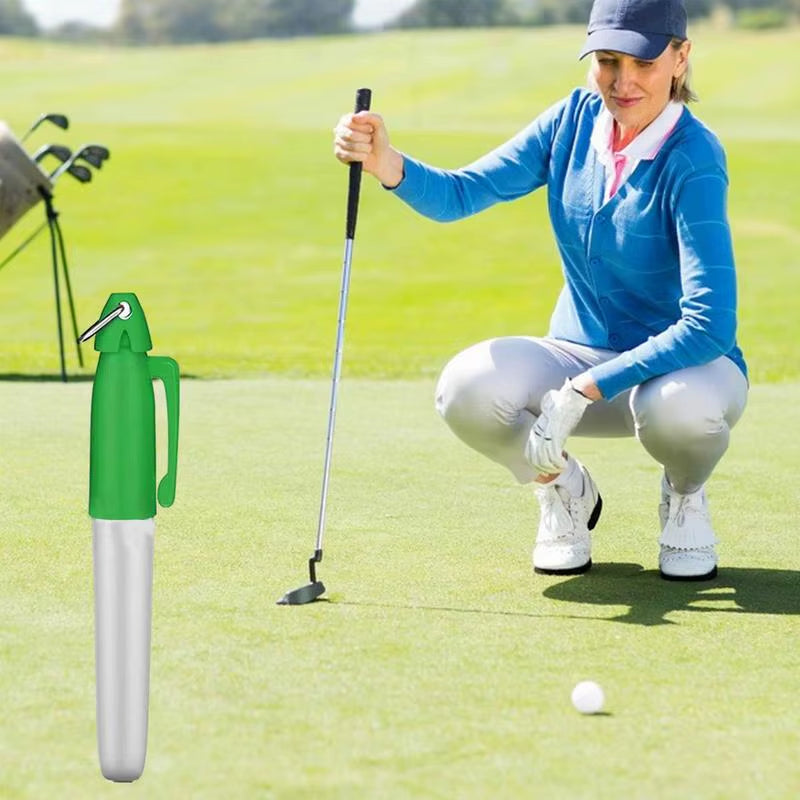 Golf Ball Liner Markers Pen Mini Waterproof Marker Pen with Hang Hook Template Drawing Tool Golf Sport Training Accessories ATHLEXES
