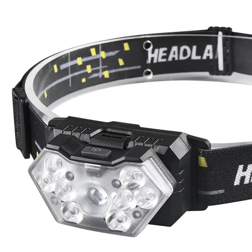 9 Led Strong Light Headlamp USB Rechageable Motion Sensor Headlight Portable Fishing Camping Outdoor Head Lamp Work Flashlight ATHLEXES