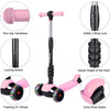 Kids Three Wheel Kick Scooter, LED Flashing Wheels, Height Adjustable, 3-In-1 Lightweight Children'S Scooter for Aged 2-8 ATHLEXES
