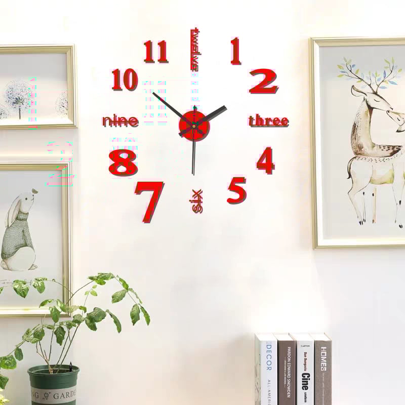 Artistry Time: 3D Wall Decal Decorative Clock ATHLEXES