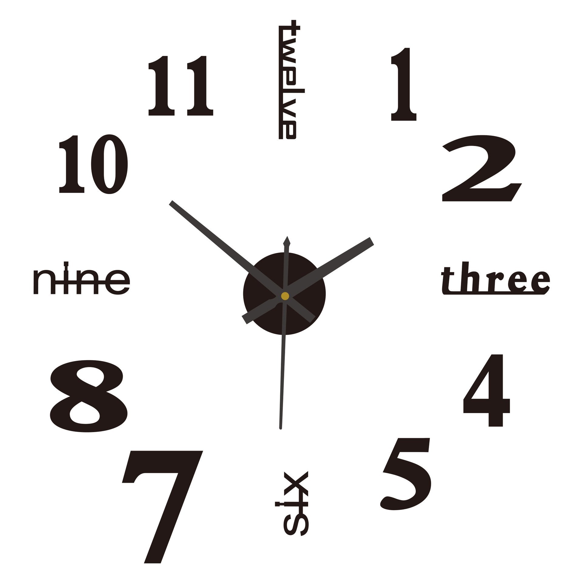 Artistry Time: 3D Wall Decal Decorative Clock ATHLEXES