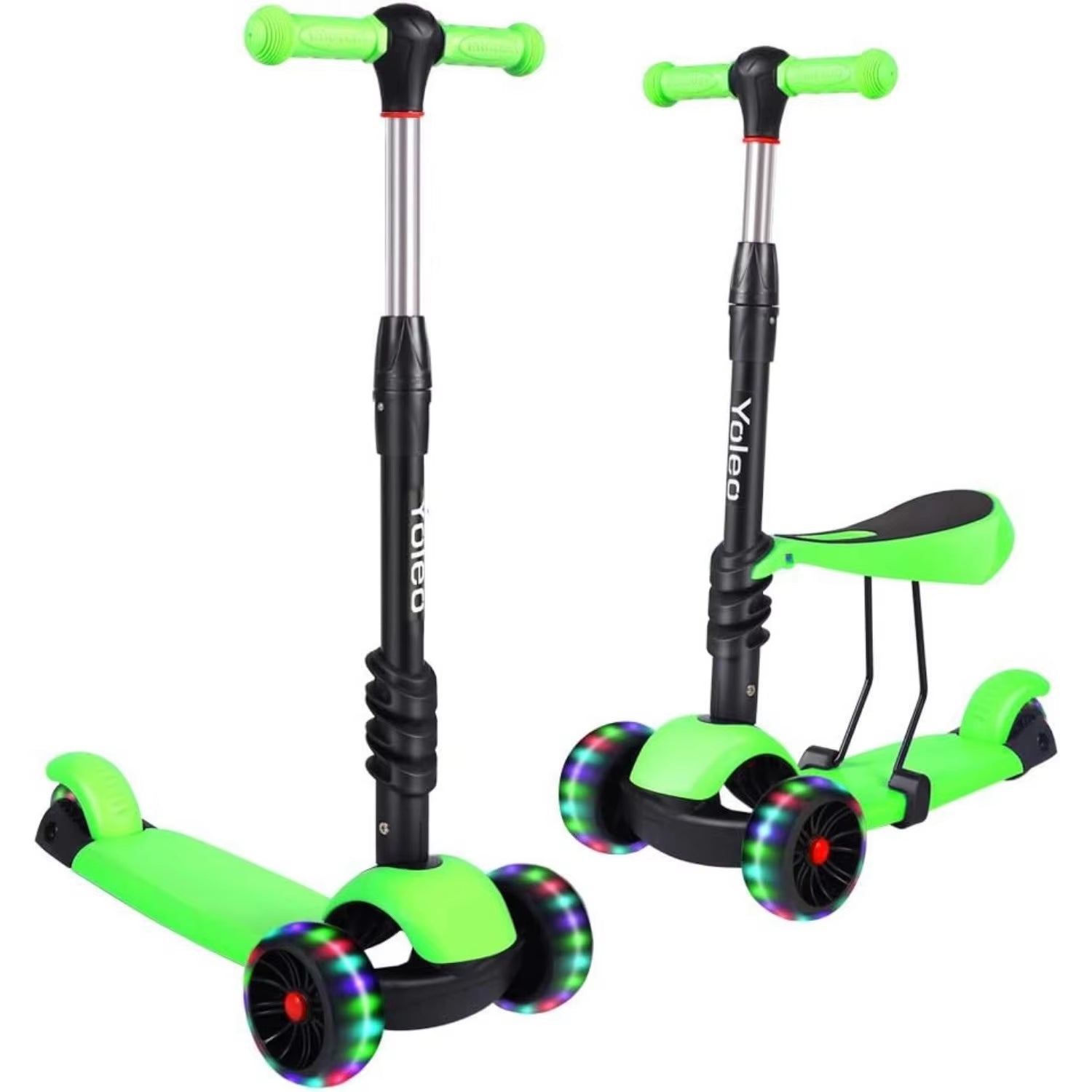 Kids Three Wheel Kick Scooter, LED Flashing Wheels, Height Adjustable, 3-In-1 Lightweight Children'S Scooter for Aged 2-8 ATHLEXES