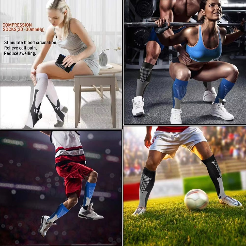 3/6/7 Pairs Compression Socks Women Men 30 Mmhg Comfortable anti Fatigue Athletic Nylon Medical Nursing Sport Running Stockings ATHLEXES