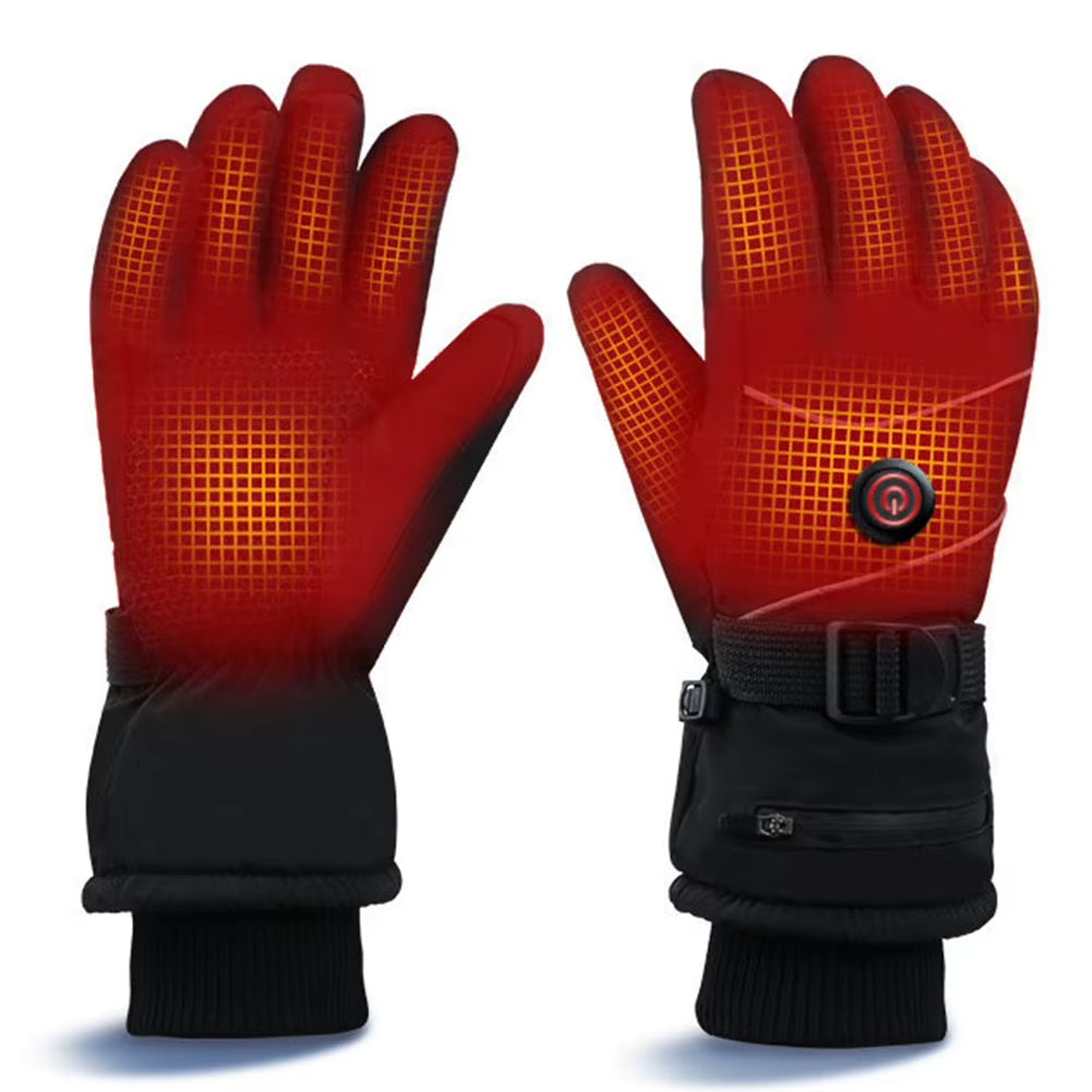 Outdoor Winter Gloves Hand Warmer DC Rechargeable Heated Gloves Touchscreen Waterproof Thermal Gloves for Women Men Ski Hiking ATHLEXES