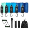 Fitness Resistance Bands Set Yoga 5 Tube Workout Bands Home Exercise Bands with Door Anchor Handles Ankle Straps Gym Equipment ATHLEXES
