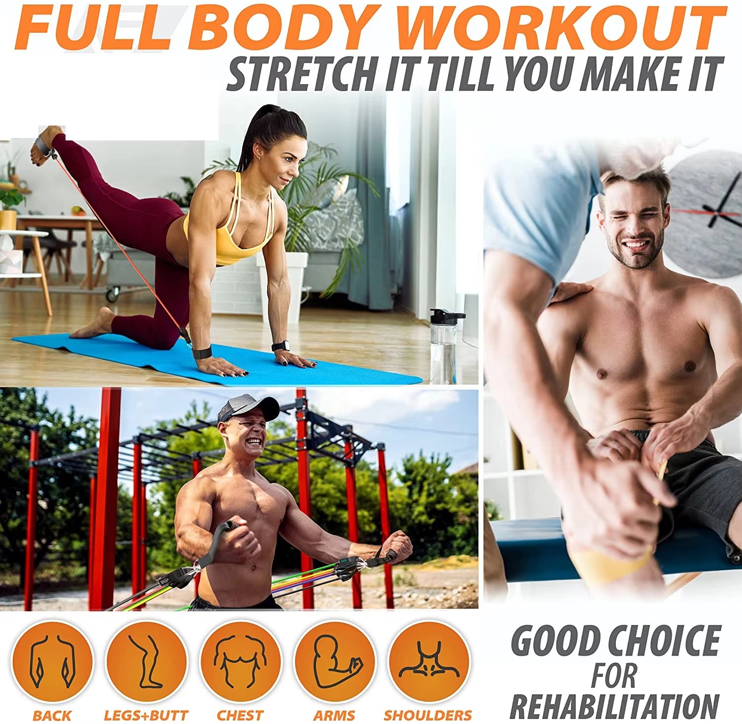 360Lbs Fitness Exercises Resistance Bands Set Elastic Tubes Pull Rope Yoga Band Training Workout Equipment for Home Gym Weight ATHLEXES