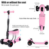 Kids Three Wheel Kick Scooter, LED Flashing Wheels, Height Adjustable, 3-In-1 Lightweight Children'S Scooter for Aged 2-8 ATHLEXES