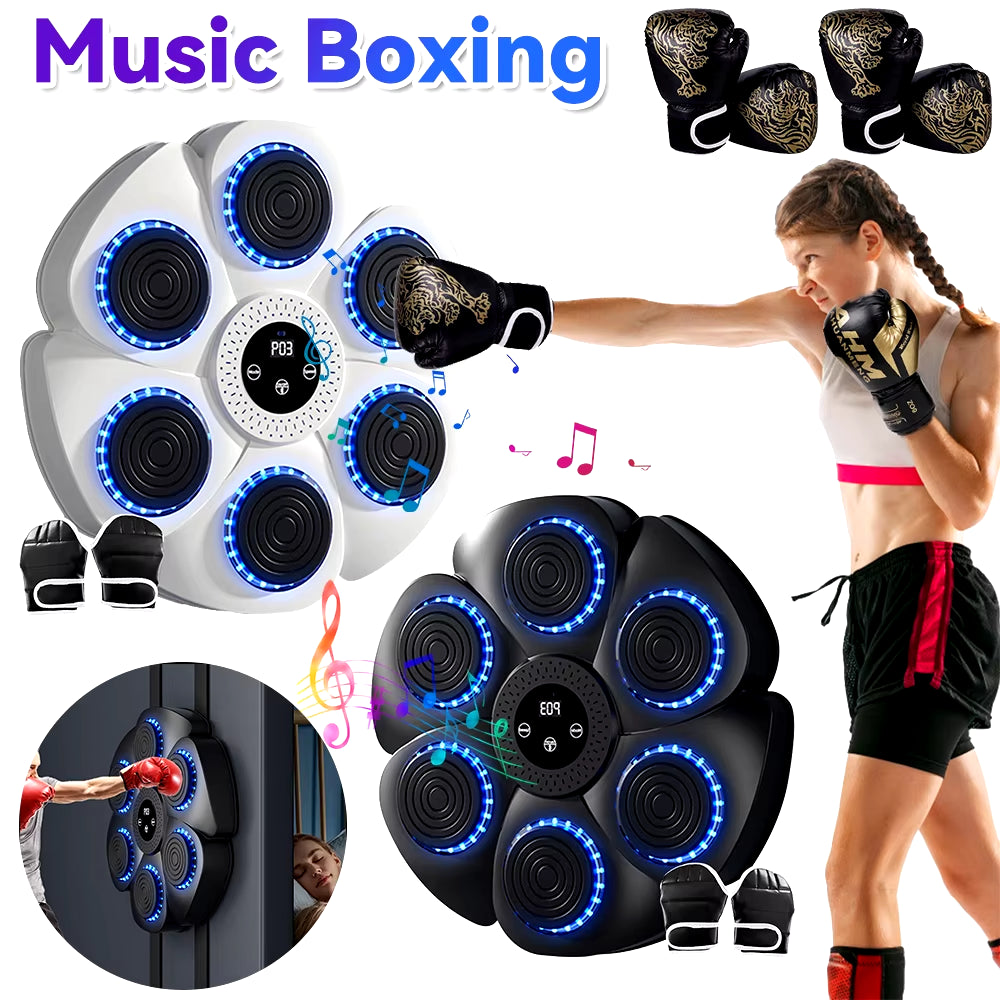 Music Boxing Machine Boxing Reaction Wall Target Adjustable Smart Bluetooth Boxing Machine Wall Mounted Gym Machine Equipment ATHLEXES