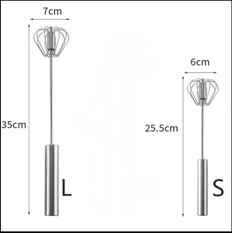 Semi Automatic Mixer Whisk Egg Beater Stainless Steel Manual Hand Mixer Self-Turning Cream Utensils Kitchen Mixer Egg Tools ATHLEXES