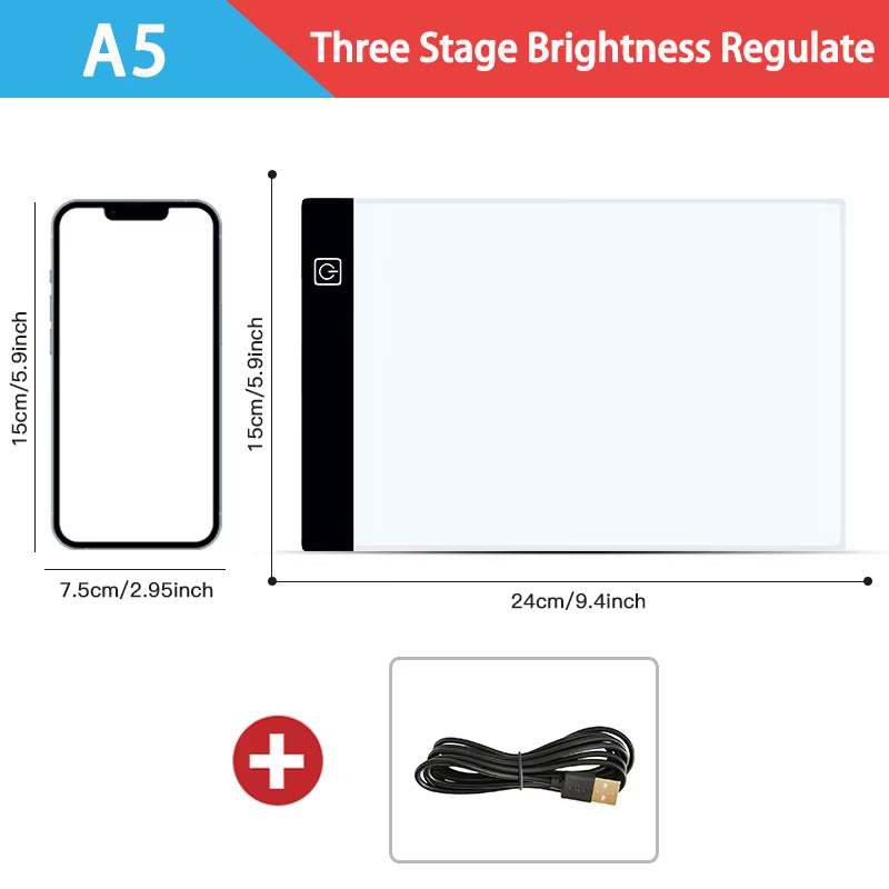 A3/A4/A5 Level Dimmable Led Drawing Copy Pad Board Children'S Toy Painting Educational Kids Grow Creative Gifts for Children ATHLEXES