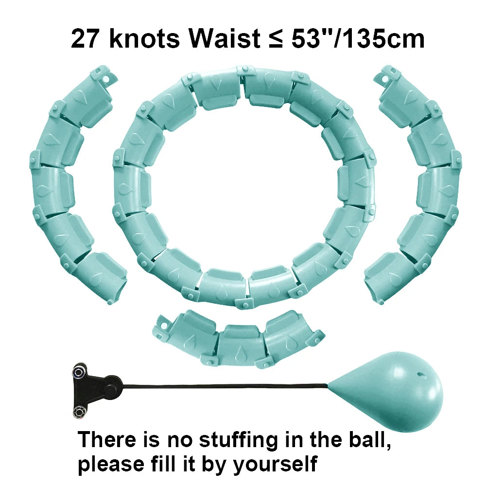 Weighted Adjustable Smart Hula Circle Sport Hoops Weight Loss Exercise Detachable Knots ATHLEXES