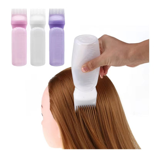 3 Color Salon Hair Oil Applicator Bottle Professional Hairdressing Dyeing Comb Bottles Barbershop Hairdresser Coloring Supplies ATHLEXES