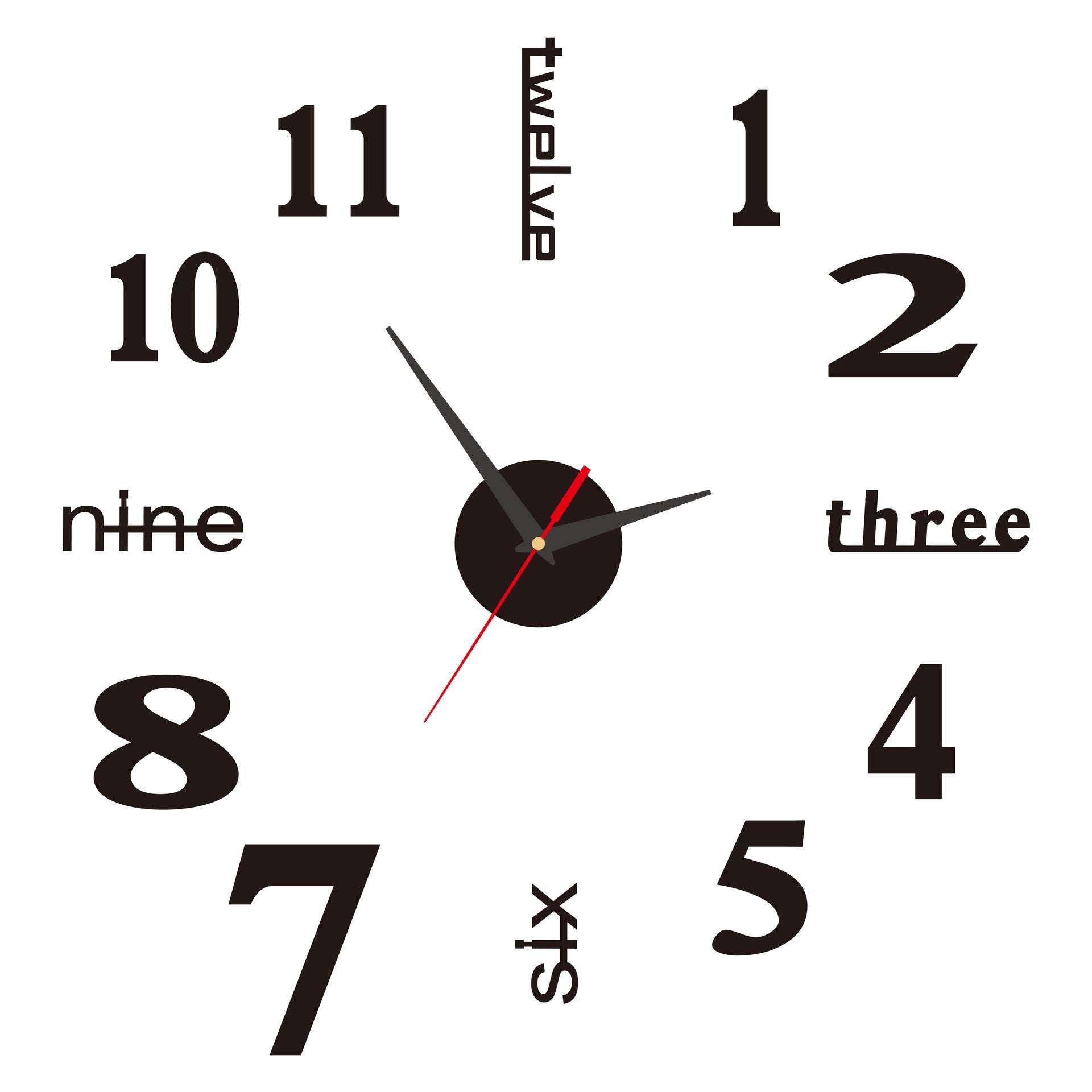 Artistry Time: 3D Wall Decal Decorative Clock ATHLEXES