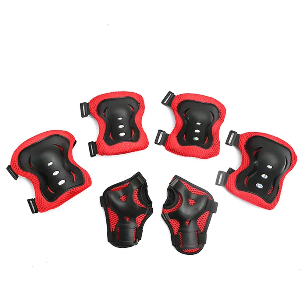 7Pcs Helmet Knee Elbow Protective Gear Set Adjustable Kids Bicycle Sport Protective Gear Set 48-55Cm for Boys Girls 5-12 Years ATHLEXES