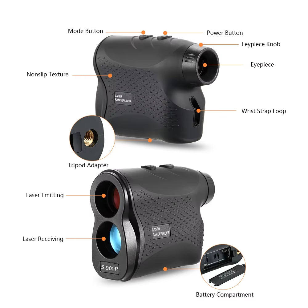 500M Golf Laser Rangefinder Distance Meter Monocular Telescope Speed Tester Laser Range Finder Digital Hunting Measurement ATHLEXES