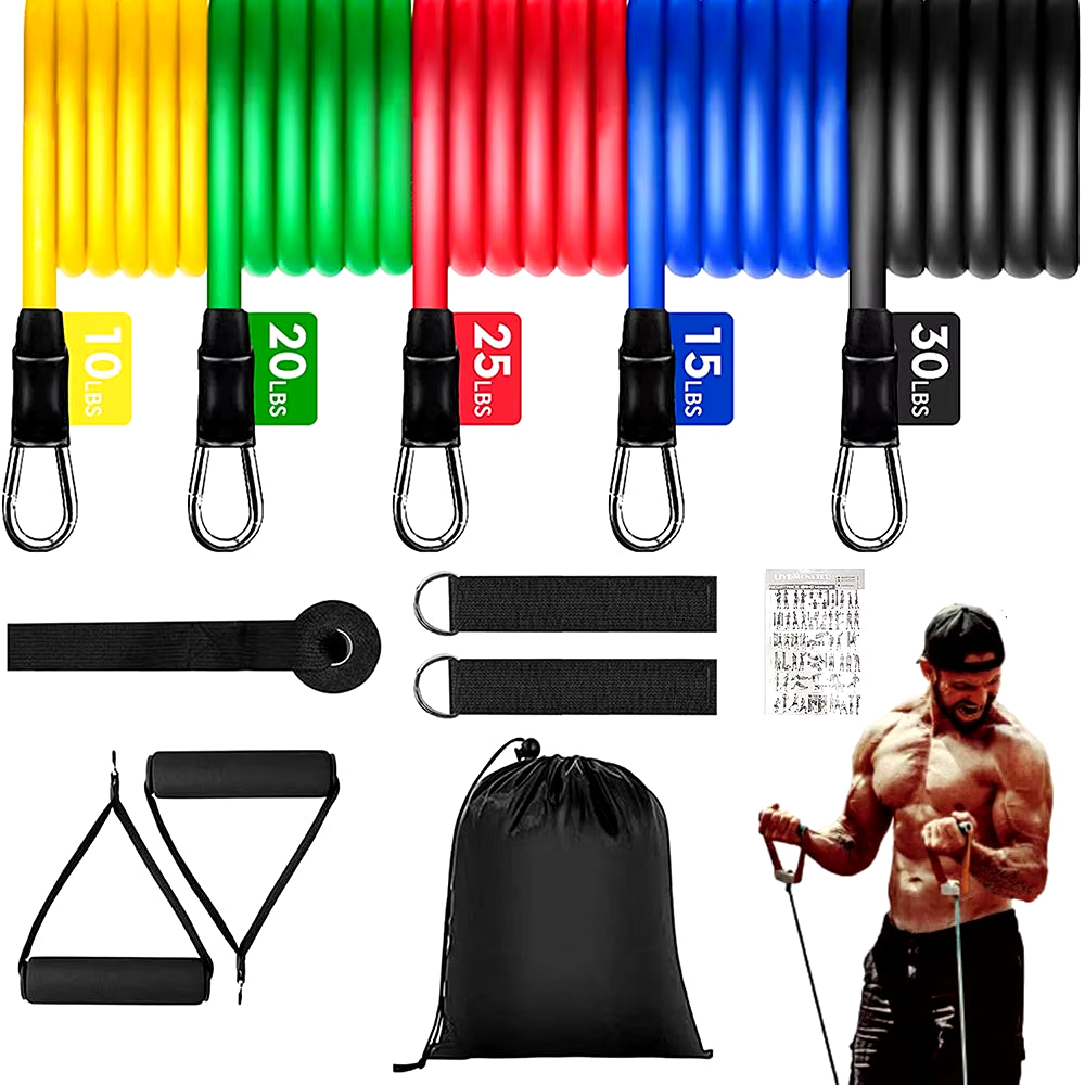 Resistance Bands Set Bodybuilding Home Gym Equipment Professional Weight Training Fitness Elastic Rubber Bands Workout Expander ATHLEXES