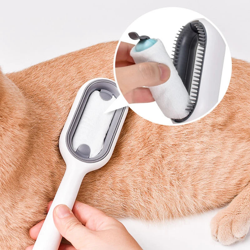 Double Sided Hair Removal Brushes for Cat Dog Pet Grooming Comb with Wipes Kitten Brush Gato Accesorios Artículos Para Mascotas ATHLEXES