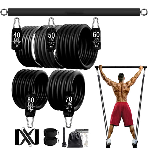 300Lb Fitness Booty Resistance Elastic Band Workout for Training Home Exercise Sport Gym Dumbbell Harness Set Expander Equipment ATHLEXES