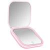 Compact Mini Gift Vanity Folding Cosmetic Mirror with Lights Portable Hand Held Small Pocket Travel Makeup Mirror 2X Magnifying ATHLEXES